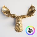 Faux Moose Head Wall Mount - Rustic Lodge Resin Art