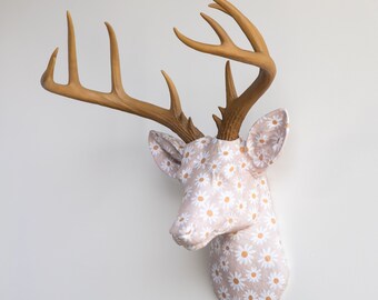 フェイク剥製鹿の頭 布製壁掛け - 壁飾り - デイジー - FAD3300 - Etsy