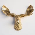 Faux Taxidermy Moose Head Wall Mount - Wall Decor - Gold - M0808