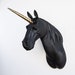 Faux Taxidermy XL Unicorn Wall Mount - Wall Decor - Black and Gold - XLU1708 