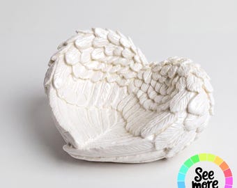 Petite Angel Wing Trinket Dish | Jewelry Dish | Ring Holder | Decorative Catchall | Handmade Home Accent