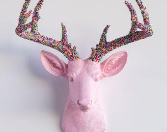 Faux Deer Head Wall Mount: Sweet & Whimsical Donut Deer