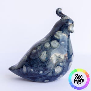 Cottagecore Ceramic Quail Figurine - Hand-Glazed Rustic Bird