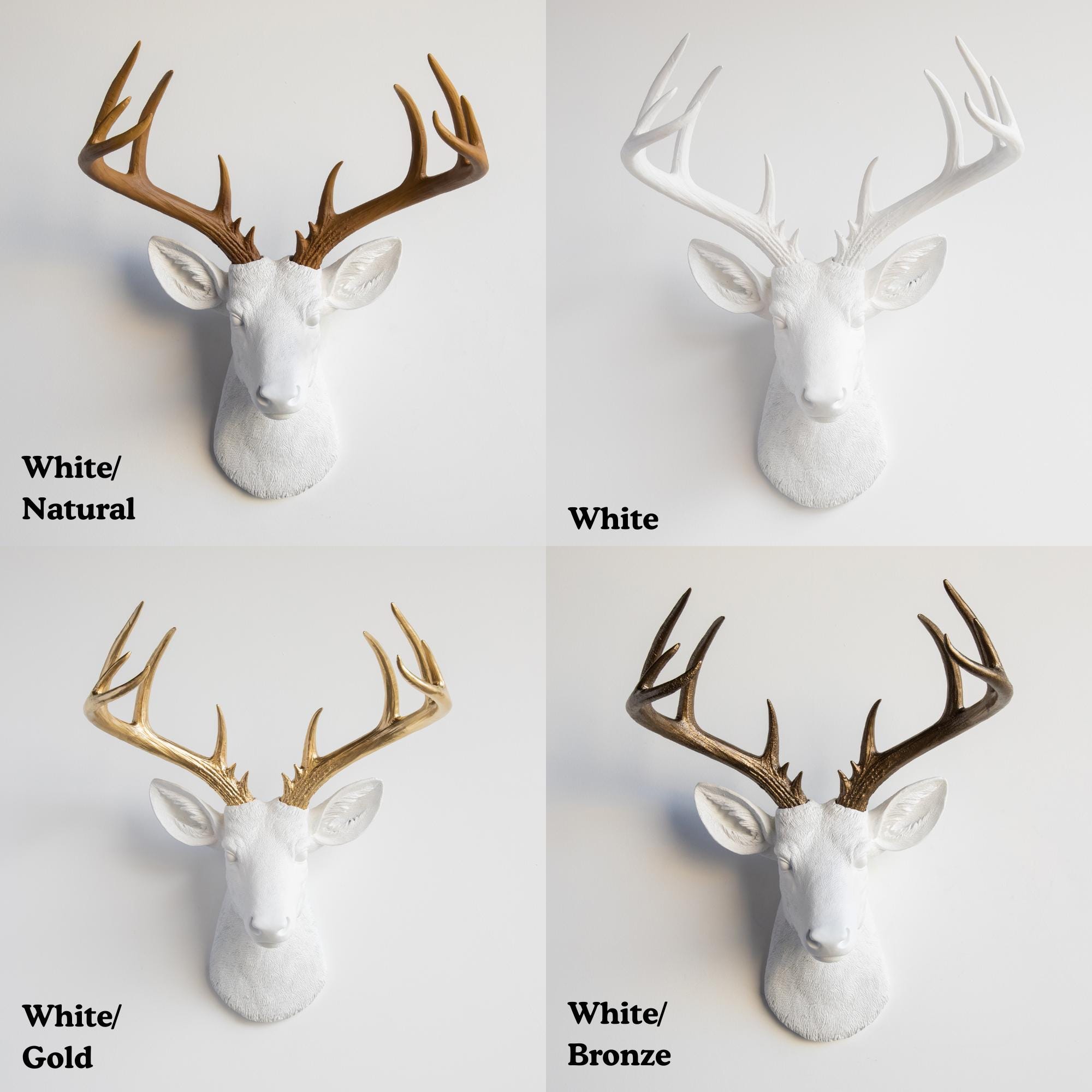 Faux Deer Head Wall Mount – Resin Animal Decor – Custom Colors