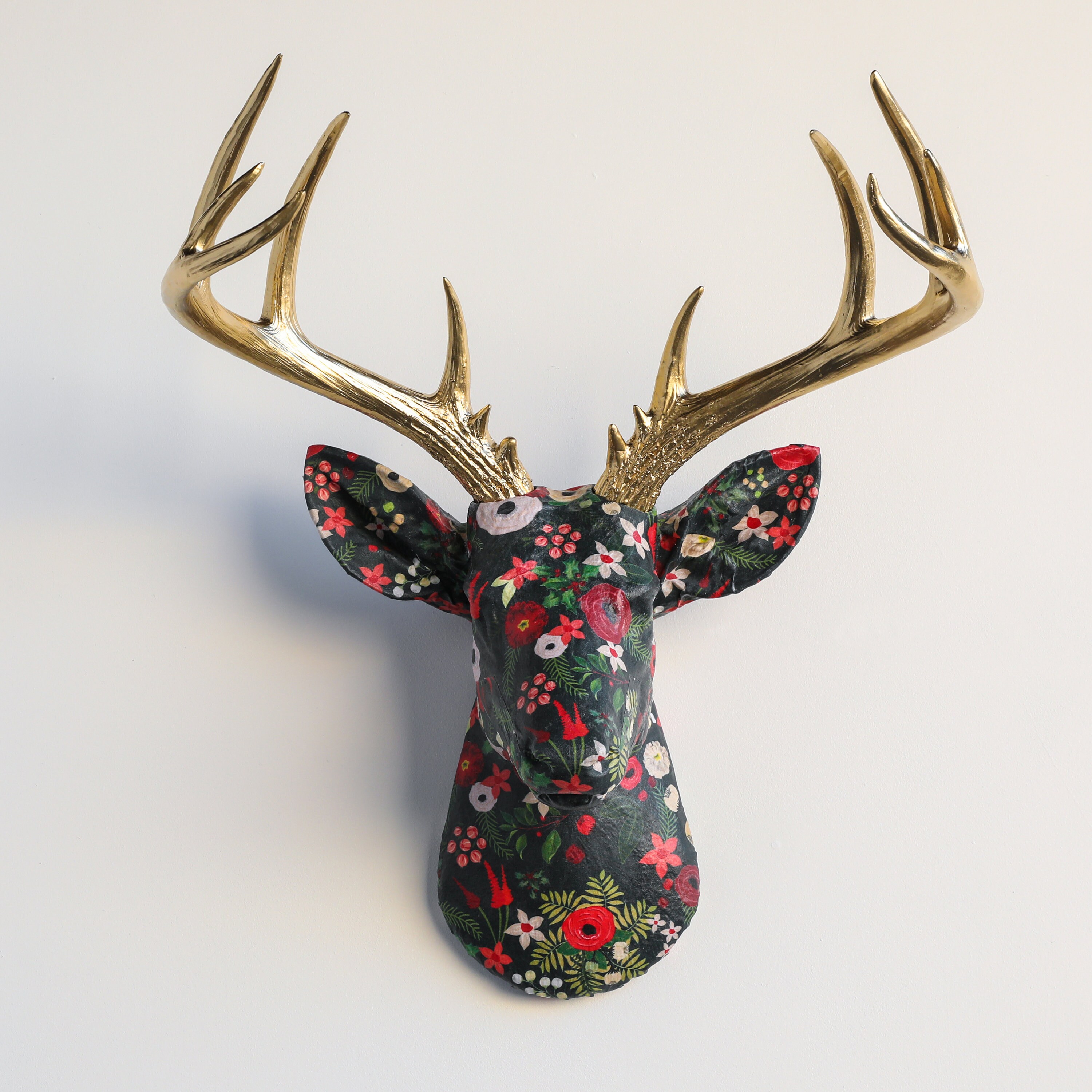 Fabric deer head wall mount deals