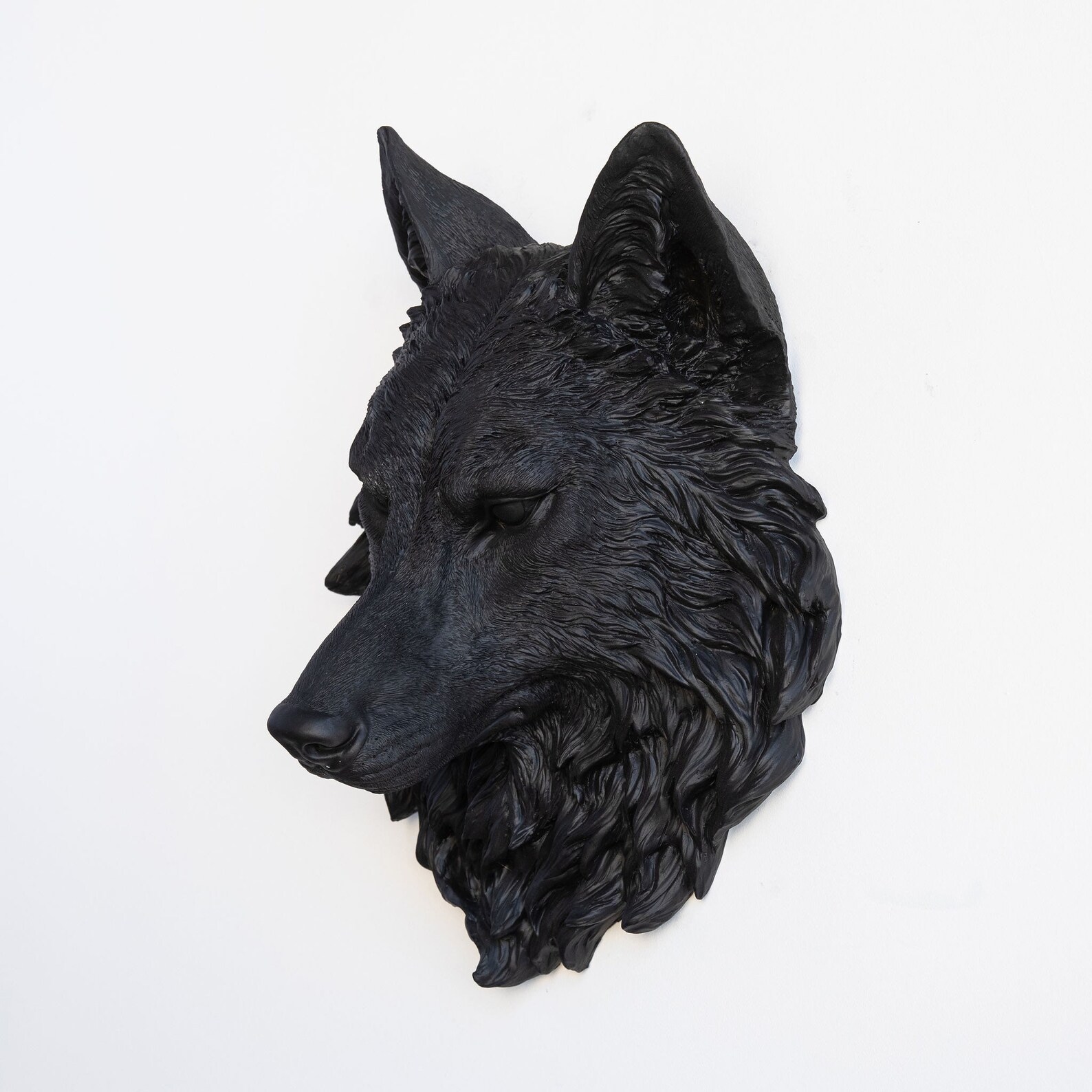 Faux Taxidermy Wolf Head Wall Mount Wall Decor Black W17 - Etsy