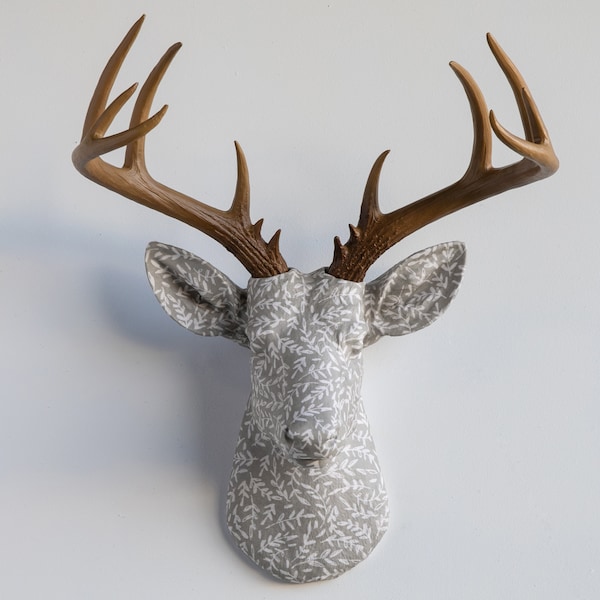 Faux Taxidermy Deer Head Fabric Wall Mount - Wall Decor - Twigs - FAD0200/FAD0208/FAD0209