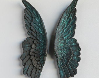 Faux Taxidermy Mini Angel Wings - Wall Decor - Bronze Patina - ANG76