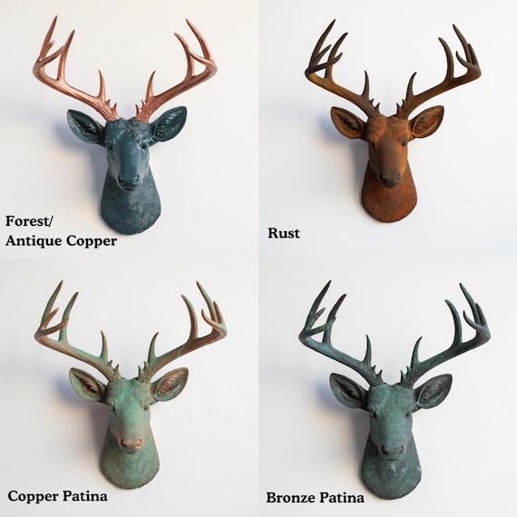Stag Head Wall Mounted Ornament Large Stags Antlers Aged Reindeer Home Sculpture - View #7