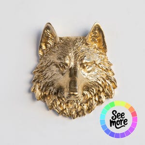 Mini Faux Wolf Head – Custom Resin Wall Mount – Woodland Nursery or Boho Kids Room Decor