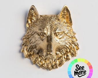 Mini Faux Wolf Head Wall Mount - Wall Decor