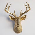 Faux Deer Head Wall Mount: Gold Resin, Vegan Taxidermy Decor