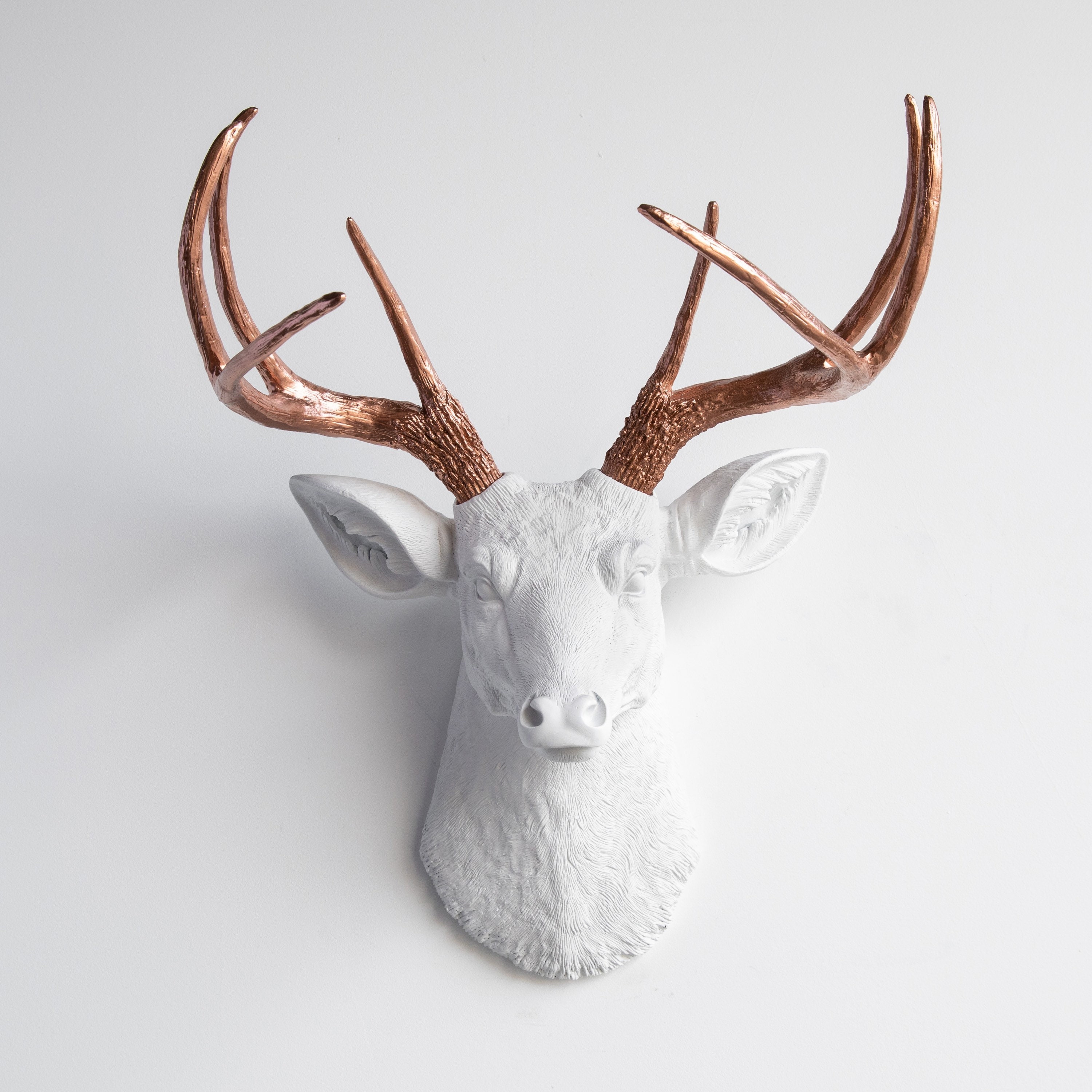 White/Rose Gold Near and Deer Faux Taxidermy Deer Skull Wall Mount White/Rose Gold Near and Deer Faux Taxidermy Deer Skull Wall Mount