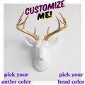 Faux Deer Head Wall Mount: Custom Paint Colors - Personalizable