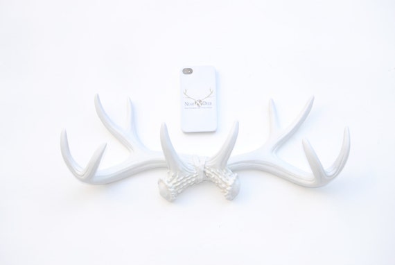 Near and Deer Faux Antler Rack Wall Hook and Jewelry Organizer Aqua AH61