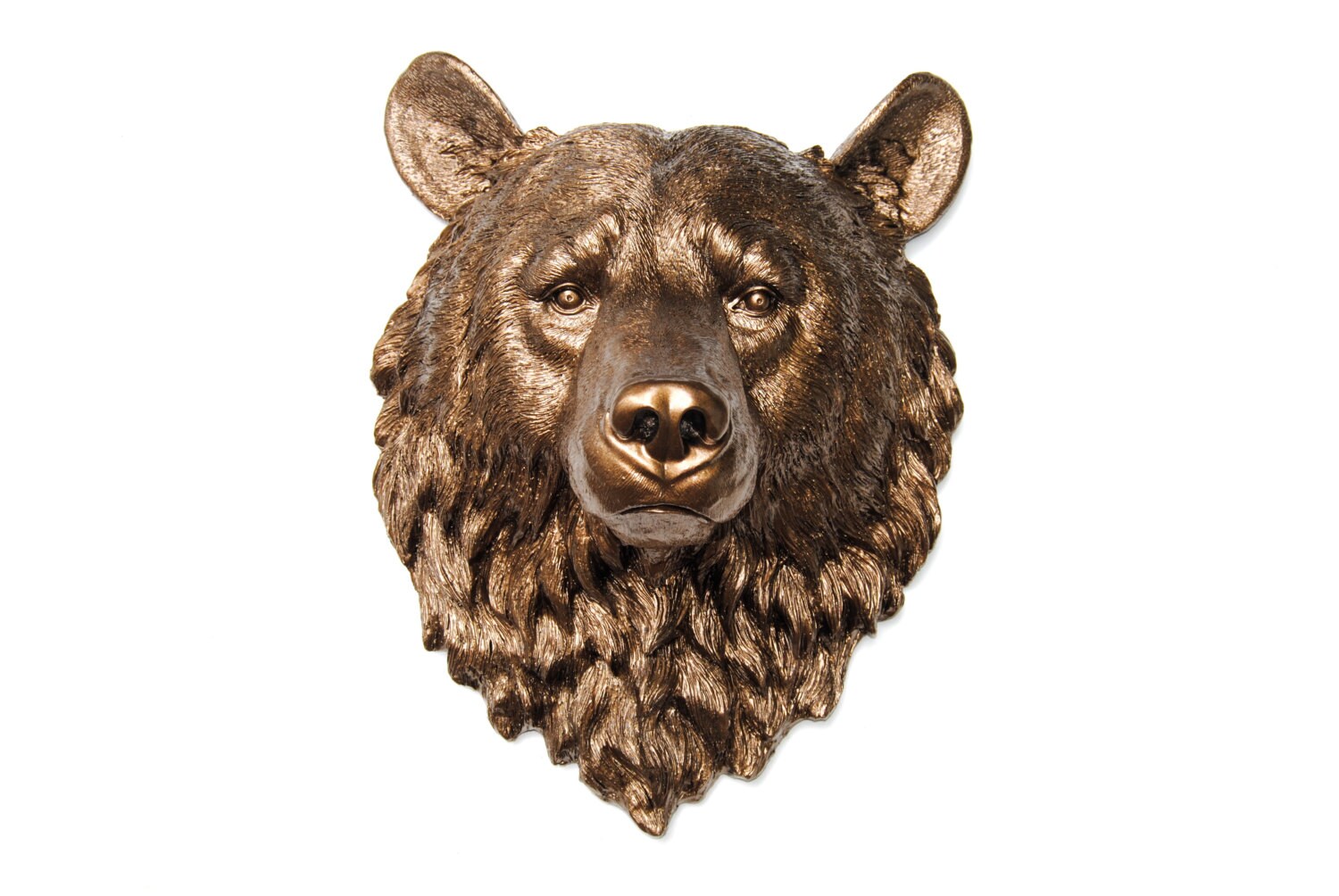 Bear Head Wall Mount Faux Taxidermy LARGE Metallic Bronze | Etsy