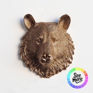 Mini Faux Bear Head Wall Mount - Rustic Woodland Nursery Decor