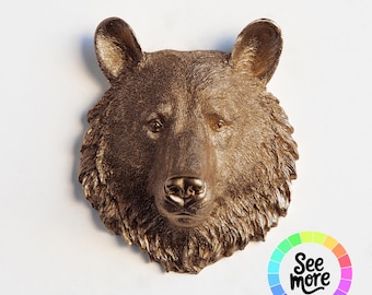 Mini Faux Bear Head Wall Mount - Rustic Woodland Nursery Decor