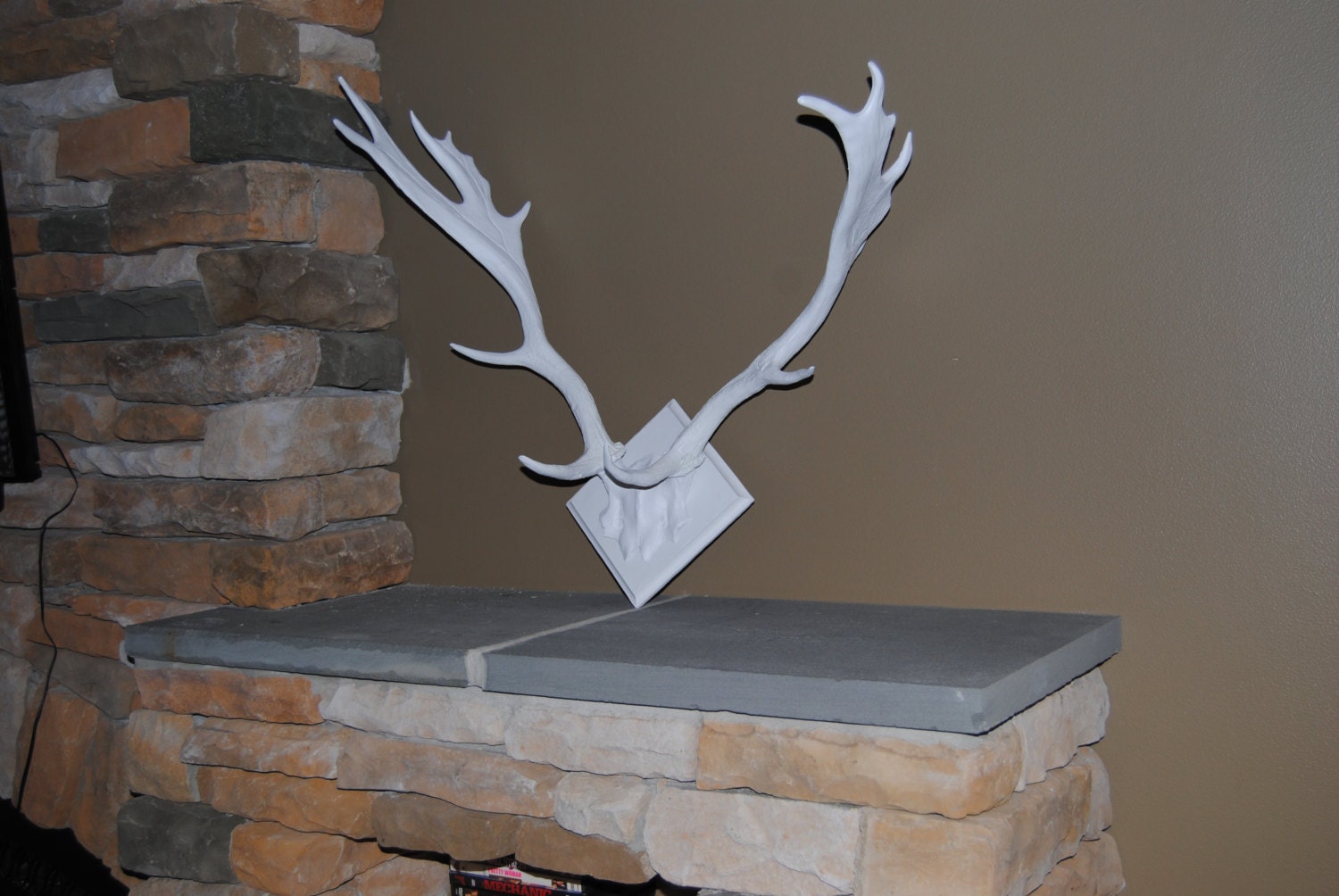 Large Faux Deer Antlers White Antler Rack Wall Mount La01 Etsy