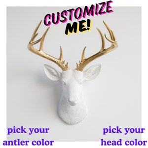 Faux Deer Head Wall Mount - Custom Color Resin Animal Decor