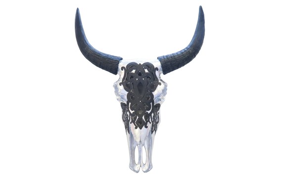 Faux Cow Skull Decorative Southwestern Carved Bison Skull Etsy