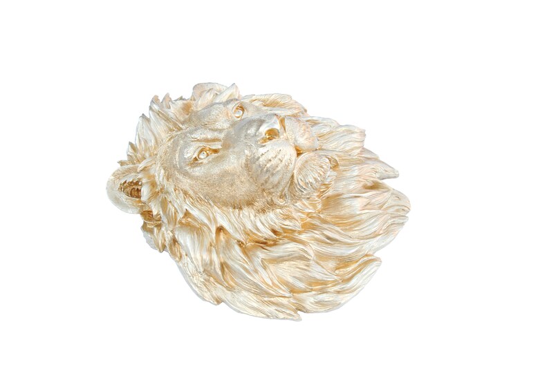 FAUX TAXIDERMY Gold Lion Head Wall Mount Faux Taxidermy L08 | Etsy