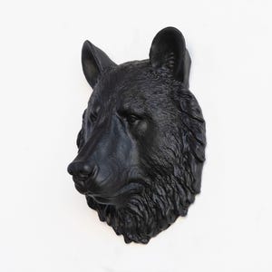 Faux Taxidermy Mini Bear Head - Wall Decor - Black - MBE17 image 2
