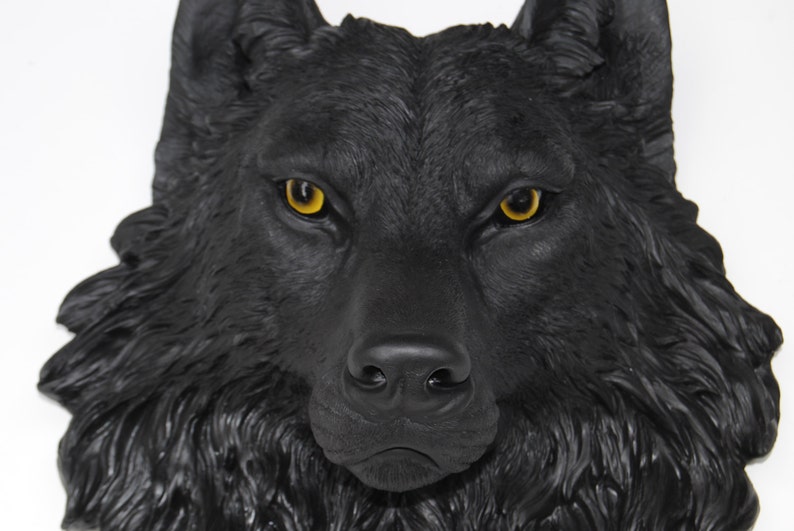 Wolf Head Wall Mount Wolf Head Wall Mount in Black with | Etsy