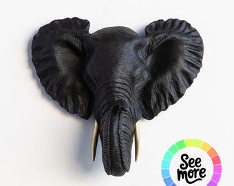 Faux Taxidermy Mini Elephant Head - Wall Decor