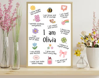 Personalized Affirmation Poster • Girls Nursery Decor (Digital Download)