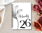 2026 Planner Cover Printable, Minimal Floral Design (PDF Download A5/A6/Pocket Sizes)
