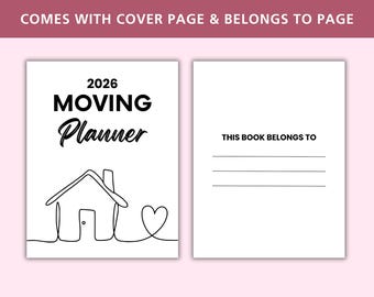 2026 Moving Planner Printable, Moving Binder PDF, Relocation Plan, Moving Checklist, House Hunting Journal, A4 A5 US Letter
