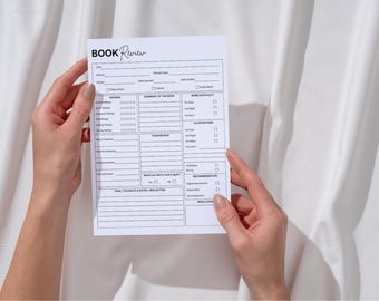 Book Review Printable Template, Reading Journal Worksheet, Book Tracker (Digital Download)