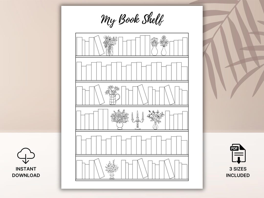 My Book Shelf Reading Tracker Printable, Book Log and Reading Journal ...
