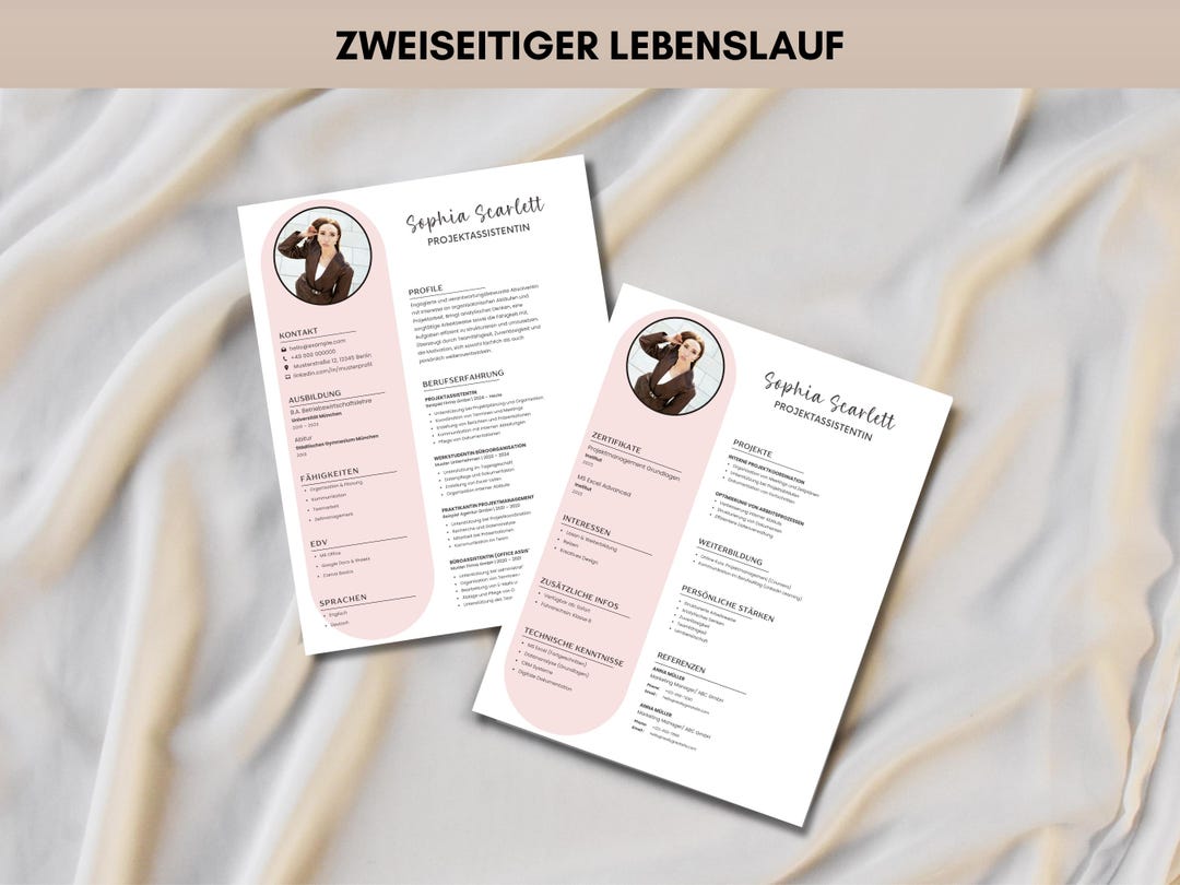 Editable Resume Template Canva, Modern CV Template With Photo ...