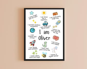 Kids Affirmation Poster | Nursery, Classroom Decor Wall Art  (Digital Download)