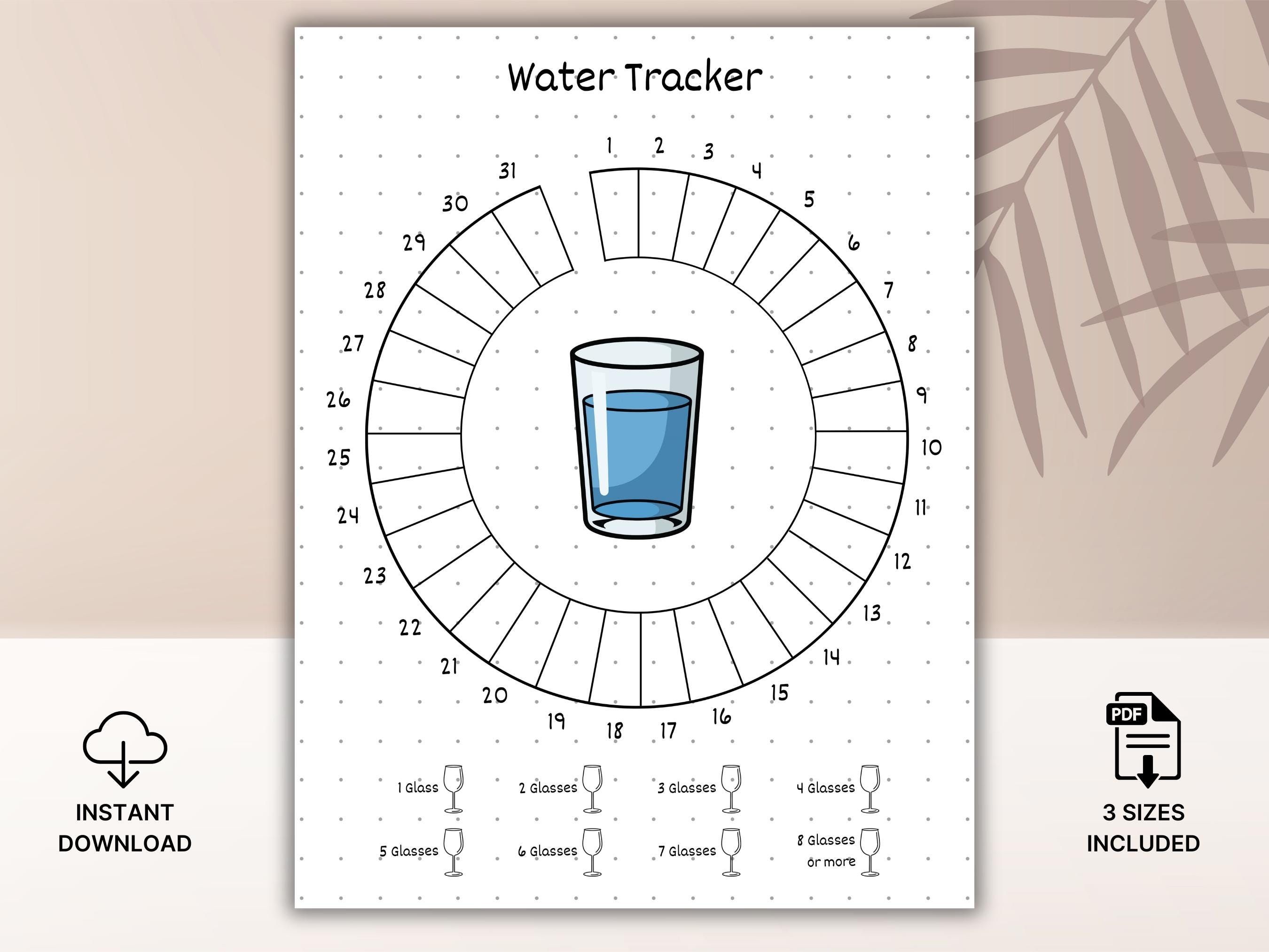 Water Tracker Printable | Daily Water Intake Tracker | Hydration ...