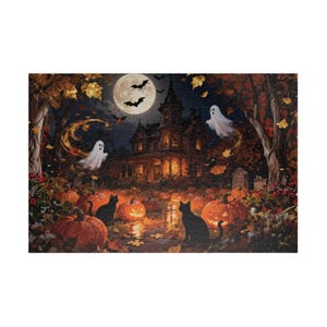 Haunted House Halloween Jigsaw Puzzle: Spooky Gothic Design