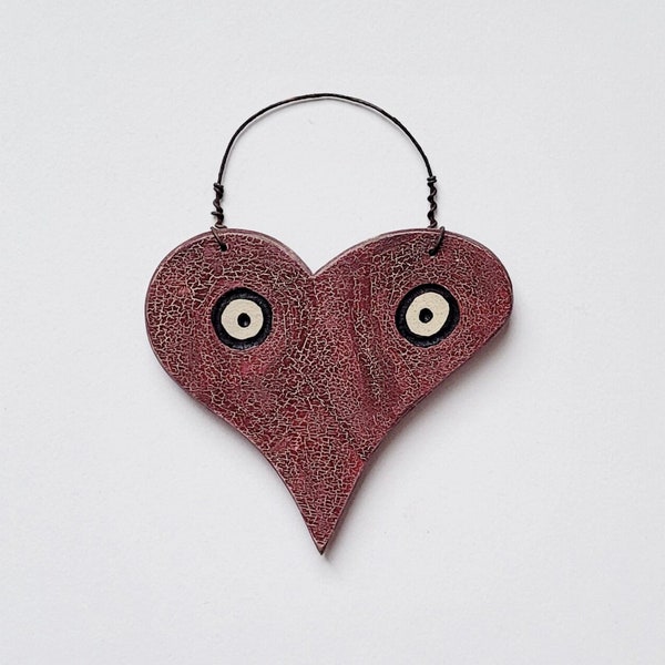 Valentine For Him - Valentine's for Teacher - Valentine Day Decor - Primitive Heart - Valentine's Ornament - Heart Ornament - February Finds