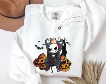 Jack Skellington Halloween Sweatshirt: Pumpkin King Design