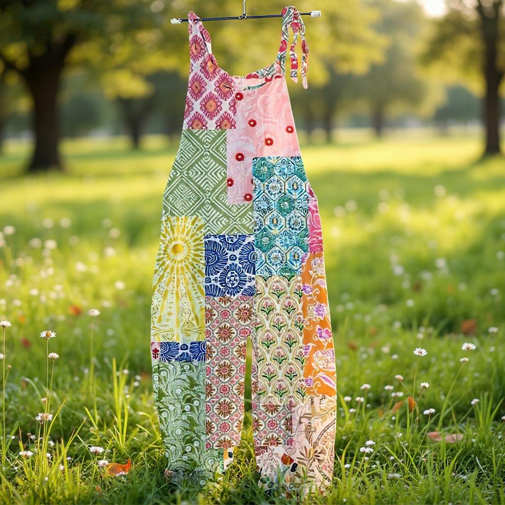 Robe Blanche Rétro Maxi Imprimé Florales Grande Taille Multicolor