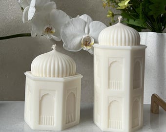 Vela de mezquita hecha de cera de colza | Decoración islámica hecha a mano
