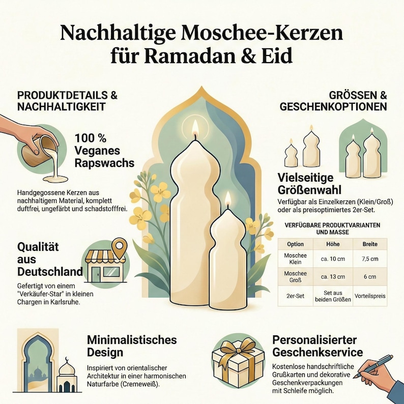 Handmade Mosque Candle Set | Islamic Home Decor image 4