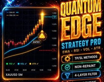 Quantum Edge Strategy Pro | Smart Multi-Filter Signals | EMA RSI Volume ATR | TradingView Strategy | Forex Crypto Stocks
