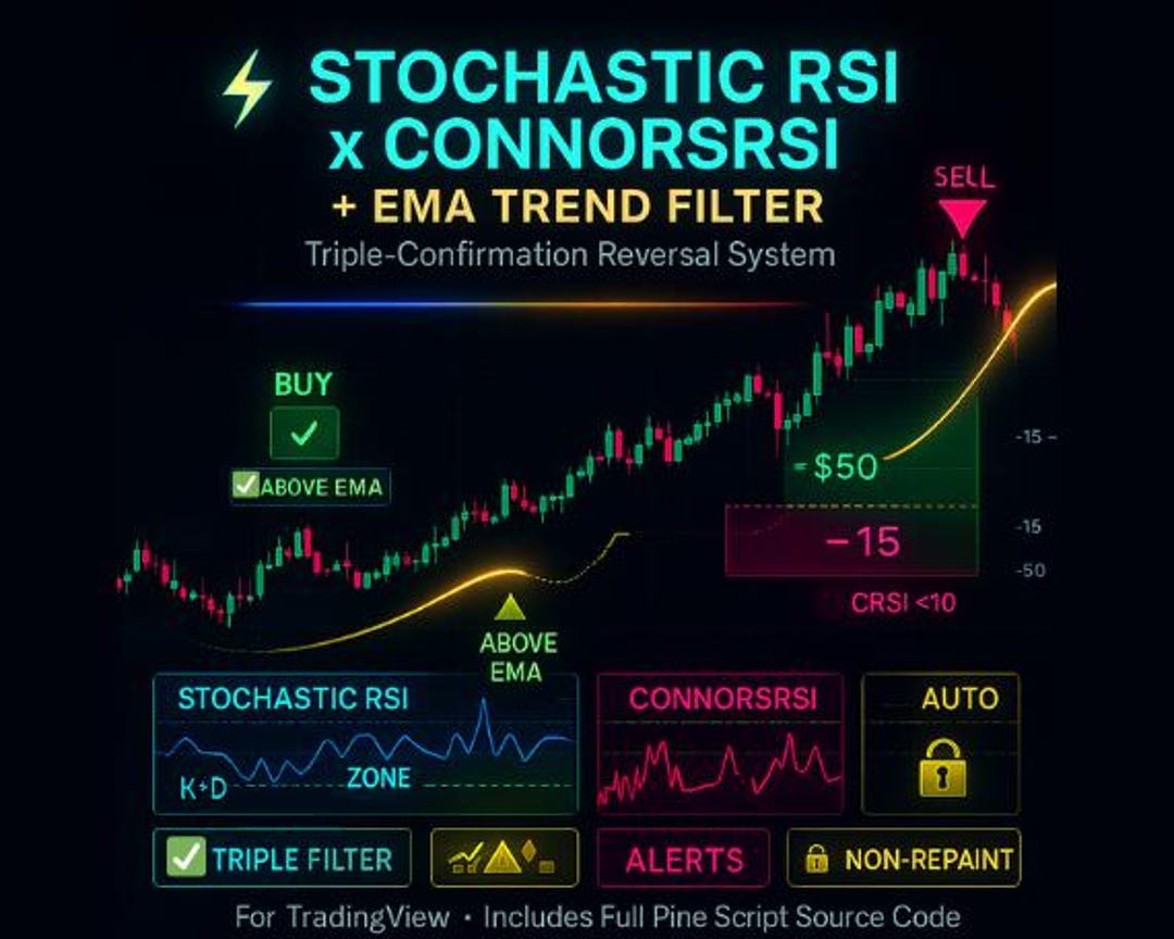 Tradingview Indicator | Stochastic RSI, Connorsrsi, EMA Filter (pine ...
