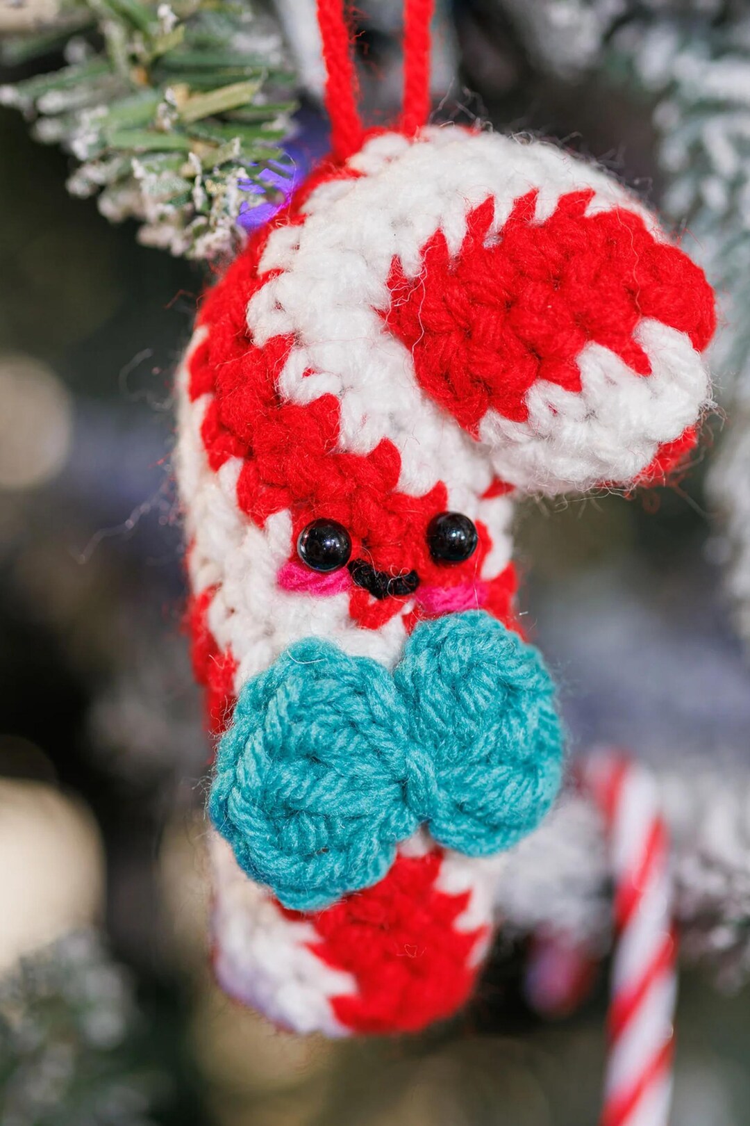 Candy Cane Crochet Pattern PDF, Cute Amigurumi Christmas Ornament ...