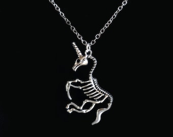 Unicorn Skeleton Necklace – Gothic / Punk / Rock Jewelry