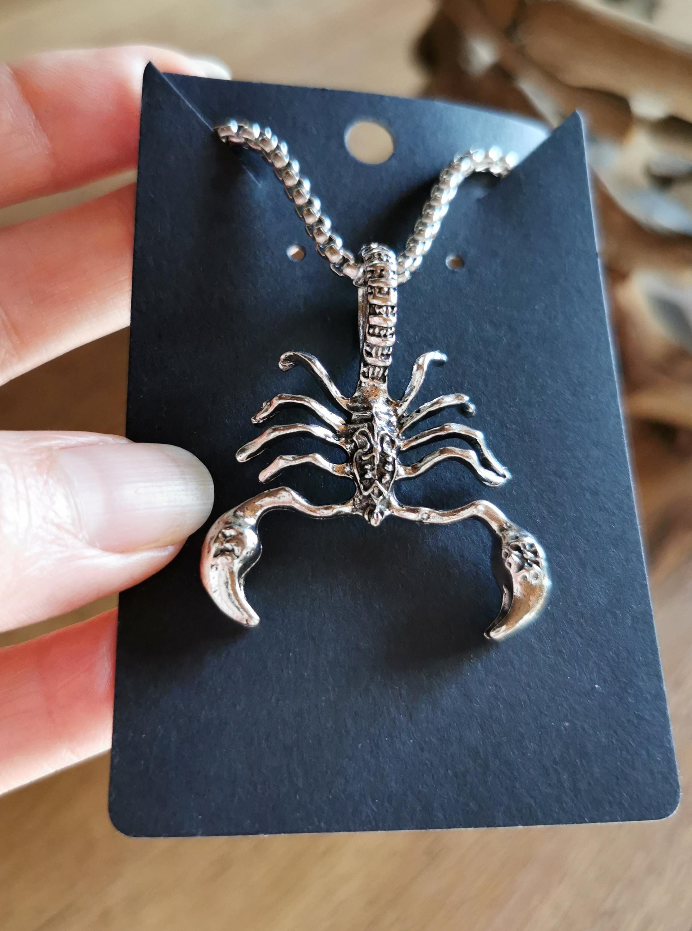 Collier Homme Scorpion - Pendentif CZ Or - Chaîne Cubain 50cm - Style Hip Hop Égyptien