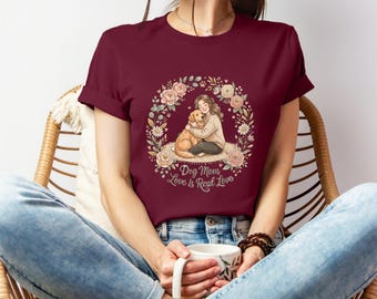 Golden retriever hond moeder bloemen krans shirt hondenliefhebber grafische T-shirt