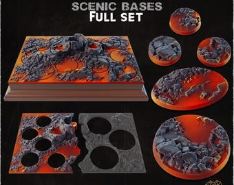 Lava-Flows - Szenische Basen - Warhammer/AOS/Miniatur Basen
